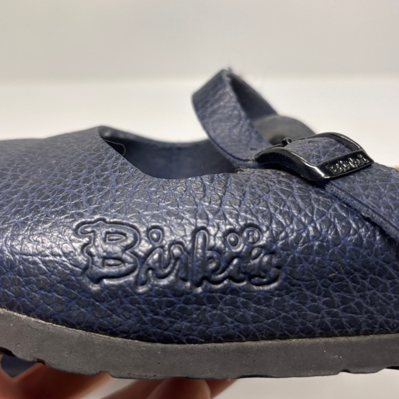 Birkenstock Mary Blue Leather Clogs Women’s 38 US 7 Narrow Strap Buckle - Picture 10 of 11